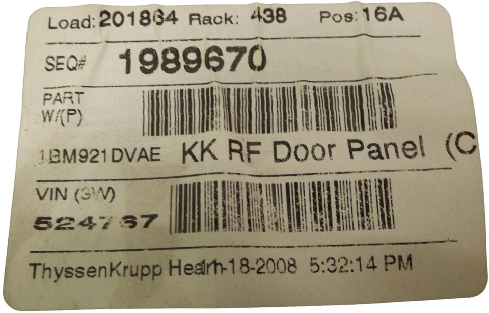 2008-2012 Jeep Liberty Passenger Front Right Interior Door Panel Used 1BM921DVAE Foto 4 de 4