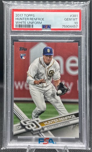 Topps Hunter Renfroe 2017 (Fielding) #381 PSA 10 GEM MT Rookie RC - Imagen 1 de 2