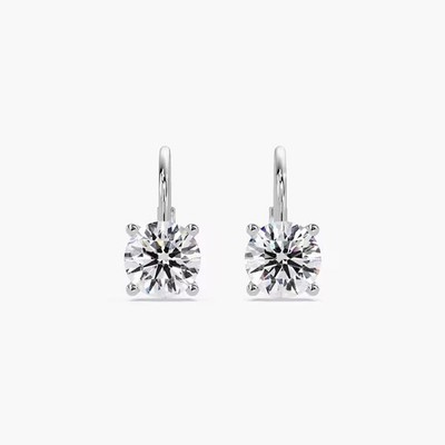 2.50 Ct Round White Diamond Lab Grown Silver 925 Earrings Studs Gift For Her