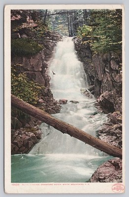 Vintage Pearl Cascade Waterfall Postcard Crawford Notch White Mountains