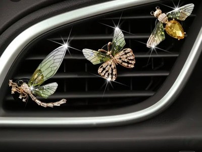 Auto Lüftungsclip Bling 3er Set Strass Deko Duft Clip Schmetterling