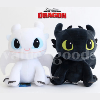 How To Train Your Dragon 3 Toothless Light Fury Plush Doll with Tag 9.8'' 25cm