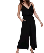 Wilfred Aritzia Melodie Jumpsuit Wide Leg V-Neck Black Medium Boho Preppy Office