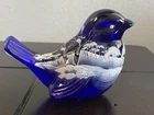 Fenton Canaan Valley on Cobalt Blue Song Bird Hand Painted by S Stephens