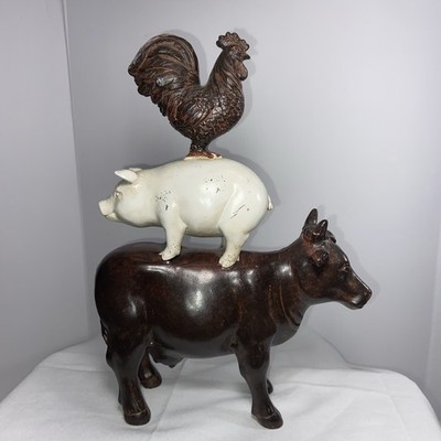 Chicken,Pig And Cow Stack Farmhouse Decor Rustic