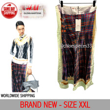 SIZE XXL US 20 UK 24 - BRAND NEW ✨ H&M Glenn Martens Printed Satin Flared Skirt