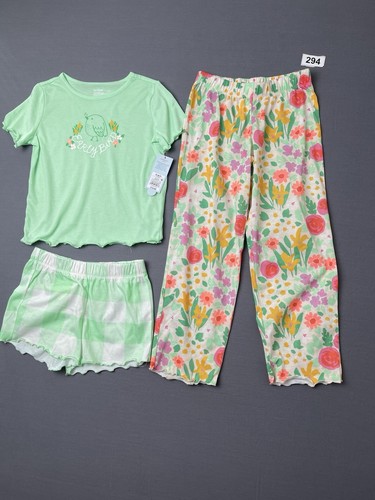 Cat & Jack Girls 3 Piece Colorful ‘Early Bird’ Sleep Set Size SMALL(6/7) - Picture 12 of 12