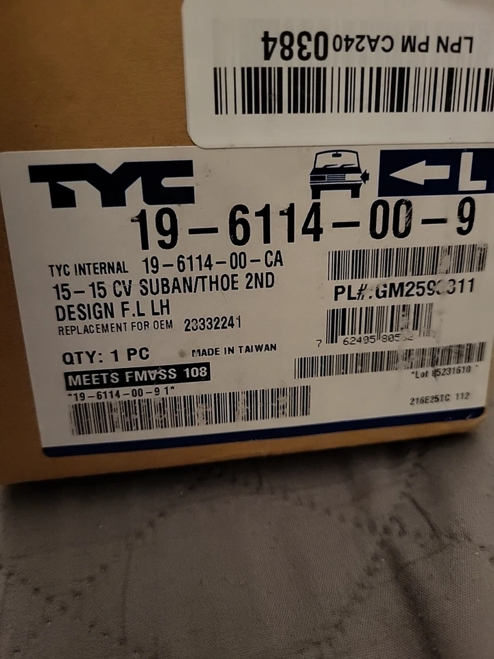 Fog Light Assembly-CAPA Certified TYC 19-6114-00-9 - Image 2 of 4