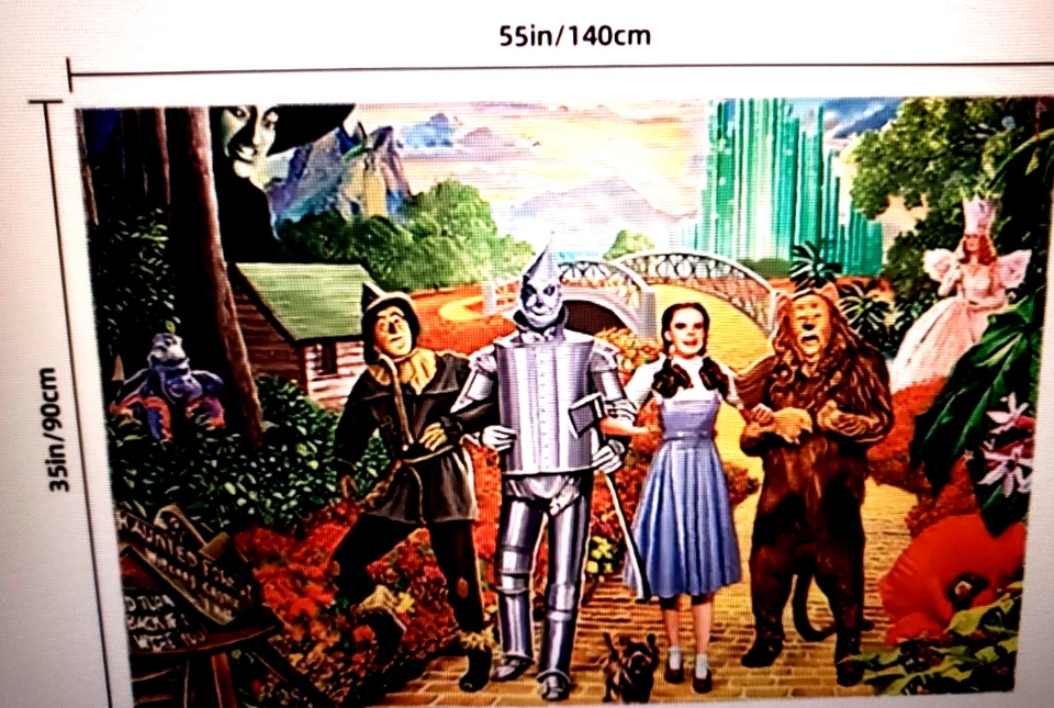 Wizard of Oz Tablecloth Follow the Yellow Brick Road 35" x 55" Polyester Fabric - Image 2 of 4