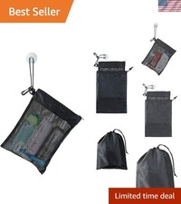 Mesh Shower Tote with Suction Cup Drawstring Pouch - Travel Ready Essentials