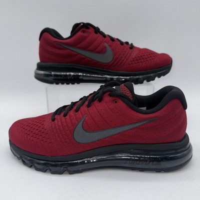 Nike Men's Size 9.5 Air Max 2017 (849559 603) Team Red/ Black-Dark Grey Running