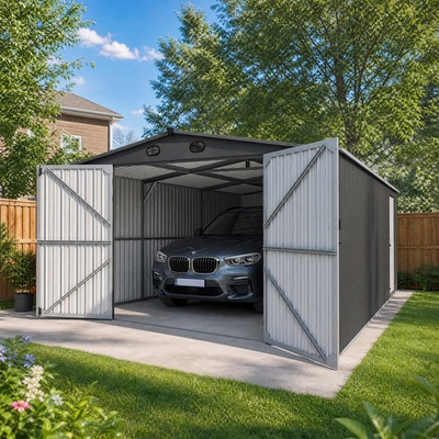 #ad 13x20FT Galvanized Metal Outdoor Storage Shed Livestock Garage Free shipping $1399.00