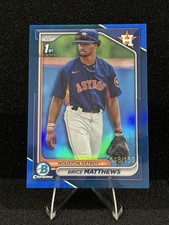 🔥🔥2024 Bowman Chrome 1st - Brice Matthews - Blue Refractor /150 Astros SP🔥🔥