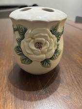 White Rose Toothbrush Holder Bathroom