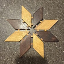 Vintage Wood Star Shaped Coaster・Mid Centur...