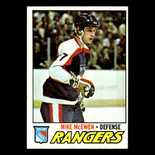 Mike McEwen #232 1977 Topps New York Rangers Hockey Card NHL EX