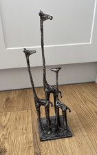 Libra Decorative Giraffe Ornament Silver Black Figurine Family 40cm