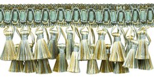 Two Tier Tassel Fringe Trim, Color 5939 - Island Breeze Blue Sold By The Yard