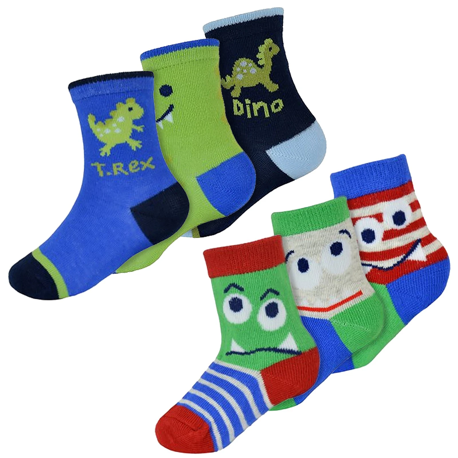Baby Boys Monstors and Dinosaurs Socks by Sock Snob 6 Pack Novelty Socks
Opens in a new window or ta