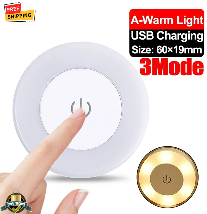 Led Touch Sensor Night Light 3 Modes Dimming Wall Lights Portable,Rechargeable