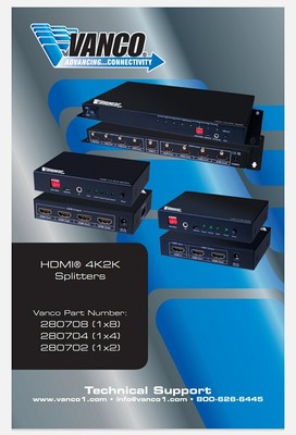 Vanco 280702 HDMI 1 x2  4K2K Switch/Splitter w/Power Supply - Xclnt Cond