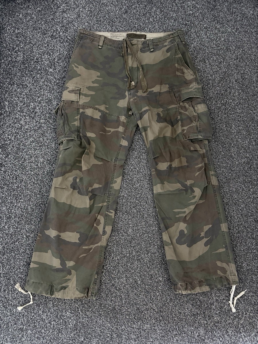 Abercrombie & Fitch Baggy Paratrooper Camo Cargo Pants L 90s Y2k