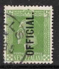 NEW ZEALAND 1915 1/2d GREEN KGV SURFACE OFFICIALS STAMP VFU