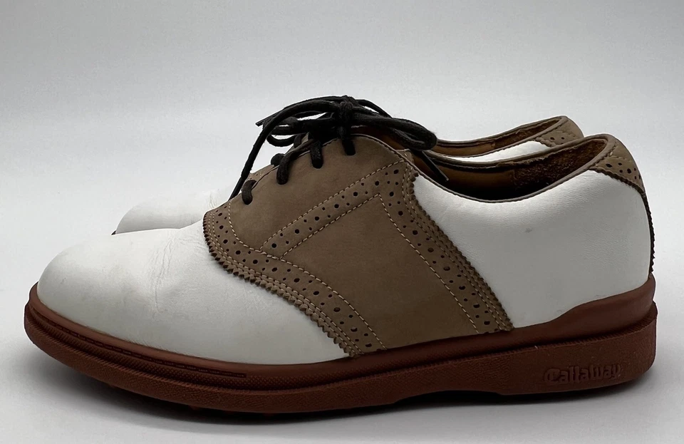 Callaway Men’s Golf Shoes  By Nordstrom Size 8 White & Brown - Image 3 of 4