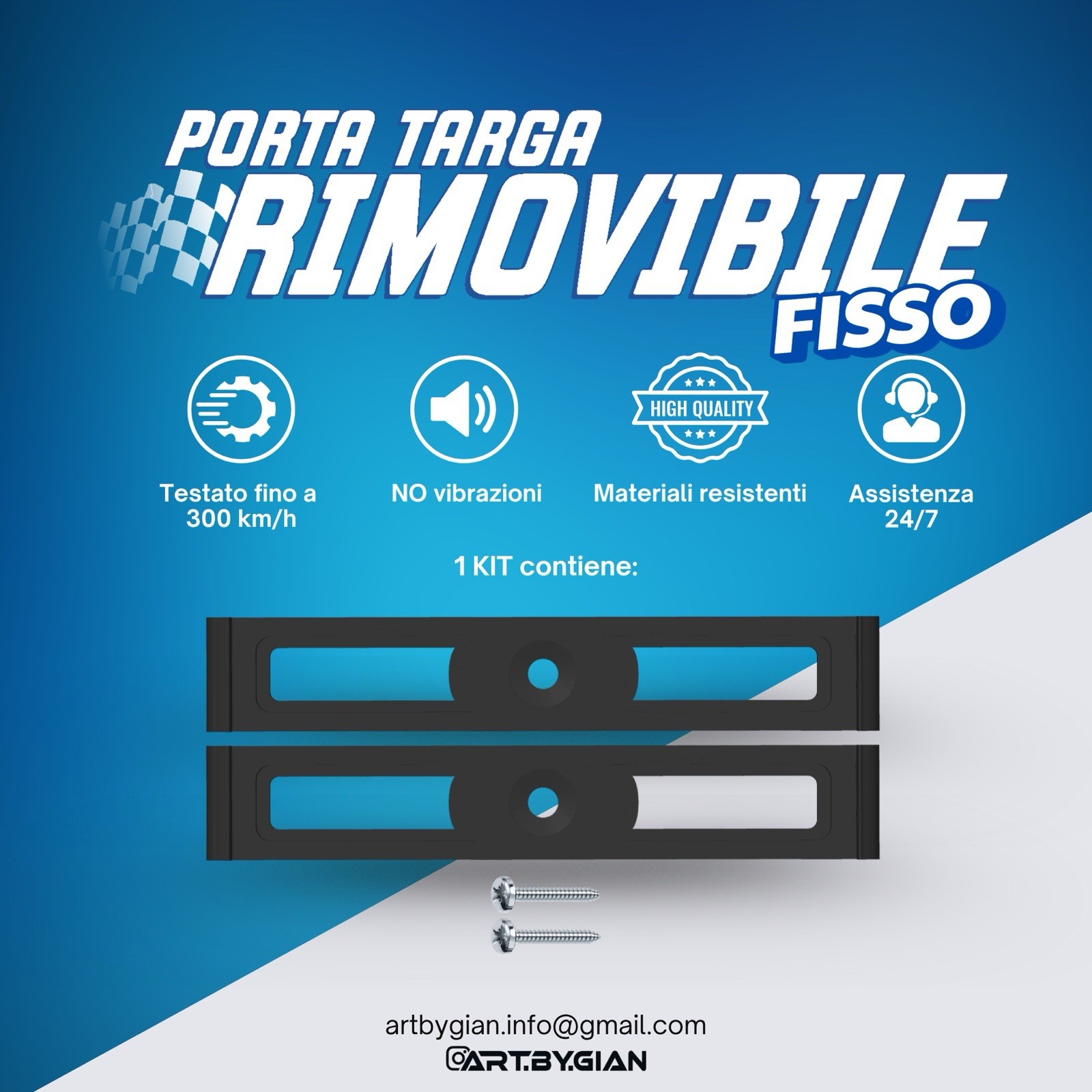 Portatarga Rimovibile Universale per Raduni ed Eventi | Acquista Online