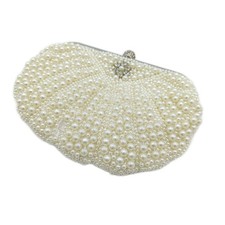 BAIGIO Elegante Damen Clutch Perlen Abendtasche Diamant Ketten kleine Perlen