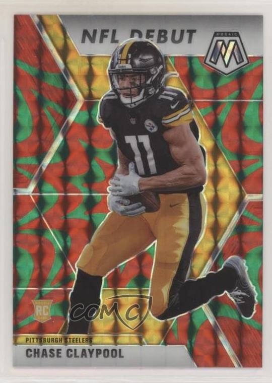 2020 Panini Mosaic NFL Debut Reactive Green Prizm Chase Claypool #278 Rookie RC
