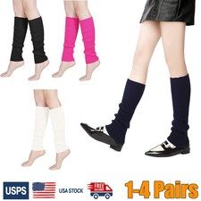 Womens Warm Wool Socks Solid Color Leg Covers Fashion Socks Knitted Foot Covers