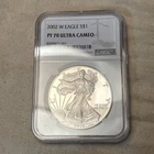 2002-W Silver American Eagle $1 NGC PF70 Ultra Cameo Brown Label - #OK