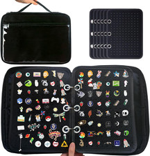 6 Pages Pin Books for Collectors, Enamel Pin Display Pages Pin Carrying Case, Tr