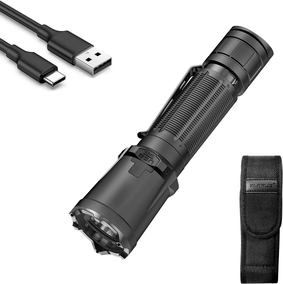 KLARUS Taktische Taschenlampe 3300 lm – DualSwitch, IPX8, kompakt