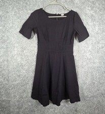 J. Crew  Factory Dress A-Line Classic Zip Up Short Sleeve Mini Black Size 4