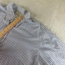LL Bean Button Down Shirt Striped Vintage 90s White Mens XL Tall Made in USA