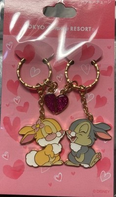TOKYO Disney Resort Pair Charm, Toensuke & Miss Costume Bunny, Zinc Alloy,
