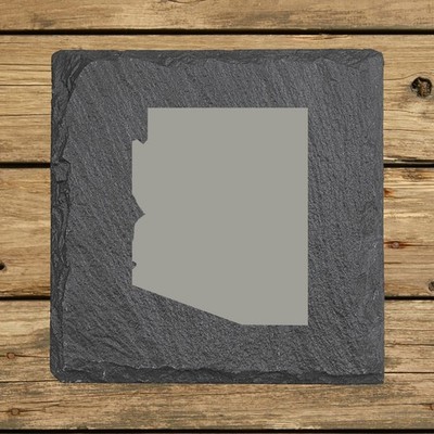 Arizona Slate Coasters Set of 4 | 4x4 Square Laser Etched Stone | 16 Designs