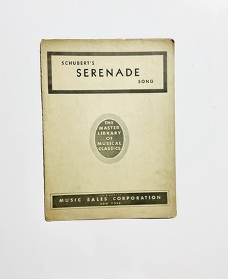 VINTAGE SHEET MUSIC Schuberts Serenade Song Master Library Musical Classics