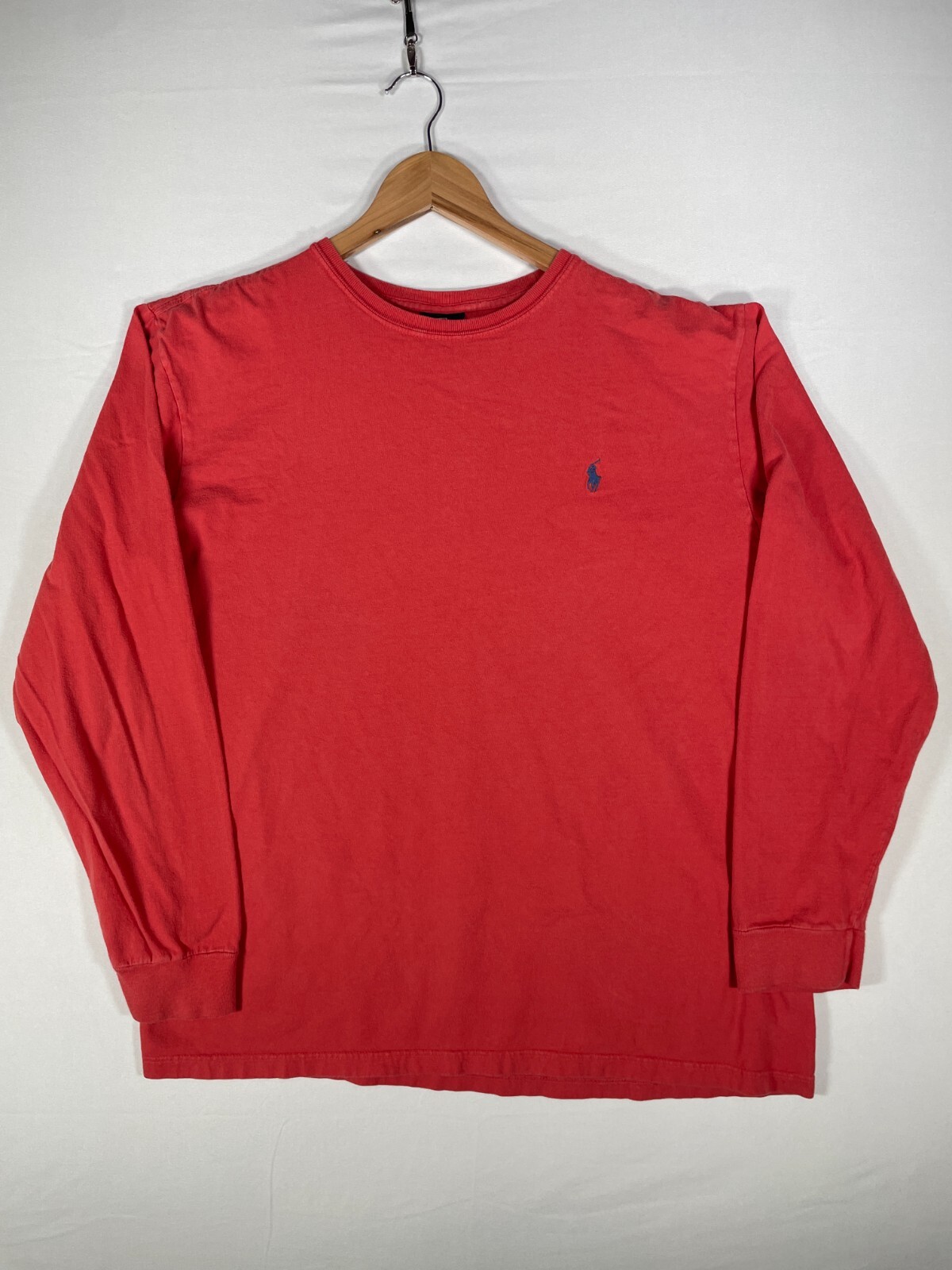 Camicia Ralph Lauren vintage uomo grande arancione blu pony leggera estiva manica lunga