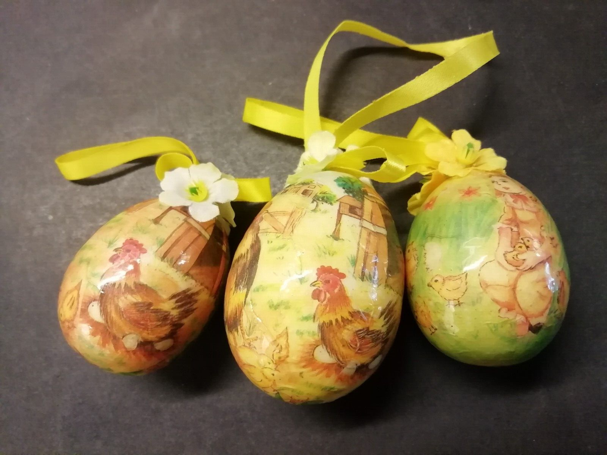 Ostereier glänzend Ostermotive Blüten fein elegant