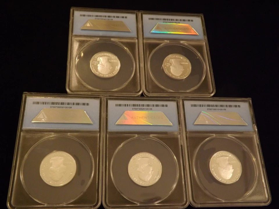 2013 -S Quarter 5 Coin SILVER Set ANACS PR 70 DCAM - Image 2 of 2