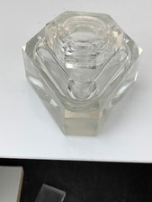 Crystal Ink Well 3 Sided Shape 92 x 91 x 77 mm in size superb (e207)
