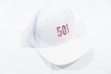 LEVIS THE ORIGINAL 501 WHITE RETRO SNAP BACK ADJUSTABLE BASEBALL CAP HAT DEFECT