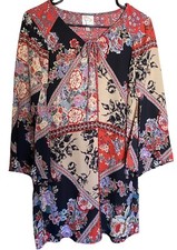 Fig & Flower Anthropologie Dress Womens Size Small Patchwork Floral Boho Tie
