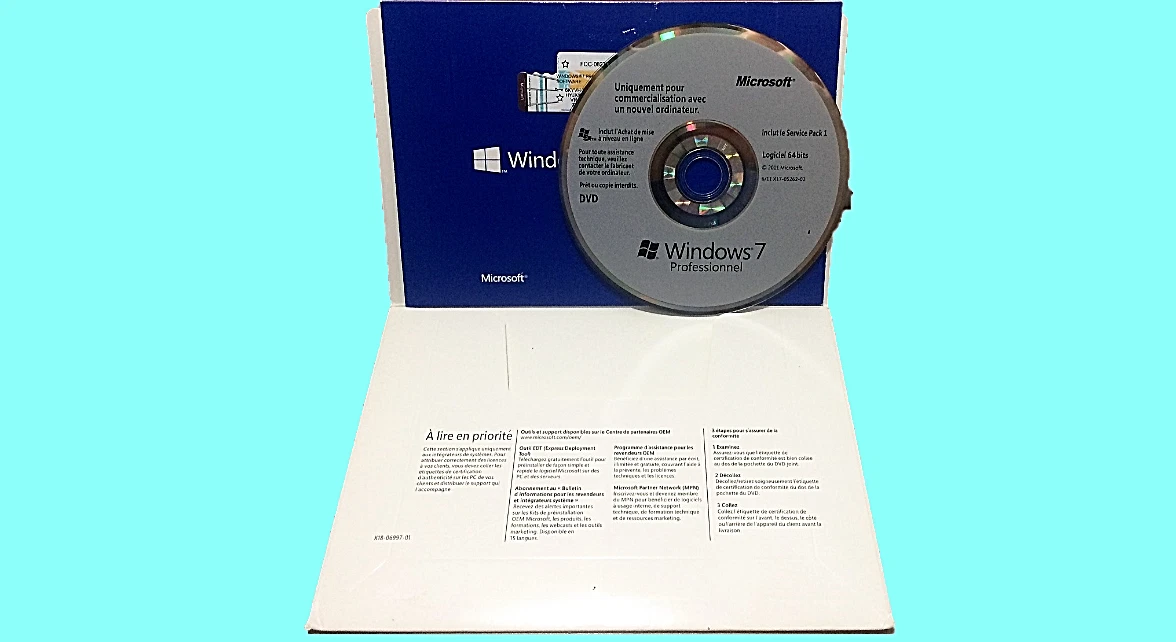 Microsoft Windows 7 Pro 64 Bit DSP OEI DVD 64 Bit Français Scellé.