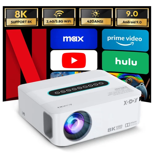 XGODY  8K 4K Ultra HD Android Beamer 12000LM LED Heimkino WiFi Projektor HDMI
