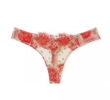 NEW Victoria  s Secret DREAM ANGELS Floral Embroidery Thong Panty sz Small 34