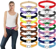 Falari 2pcs Women Stretch Belt Adjustable Size For All Occasion Dress Belt